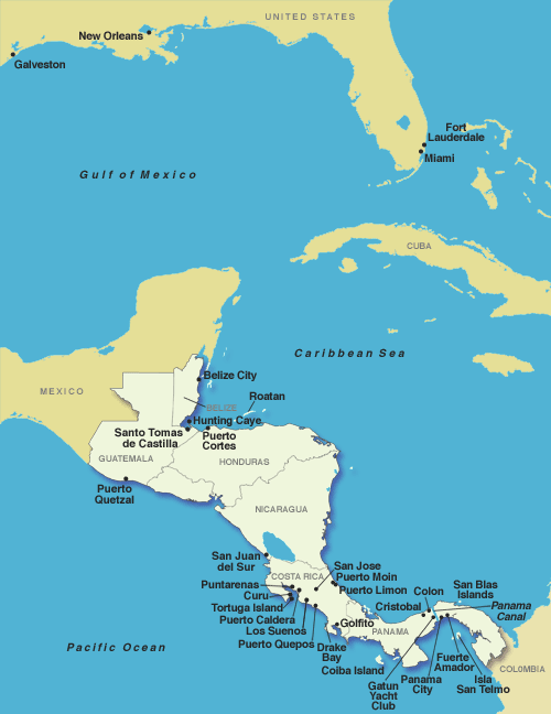 Panama Canal Cruises Map