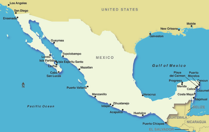 Mexico Cruises: Maps of the Mexico