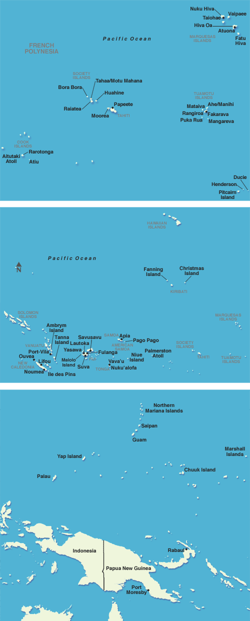 Map of the South Pacific