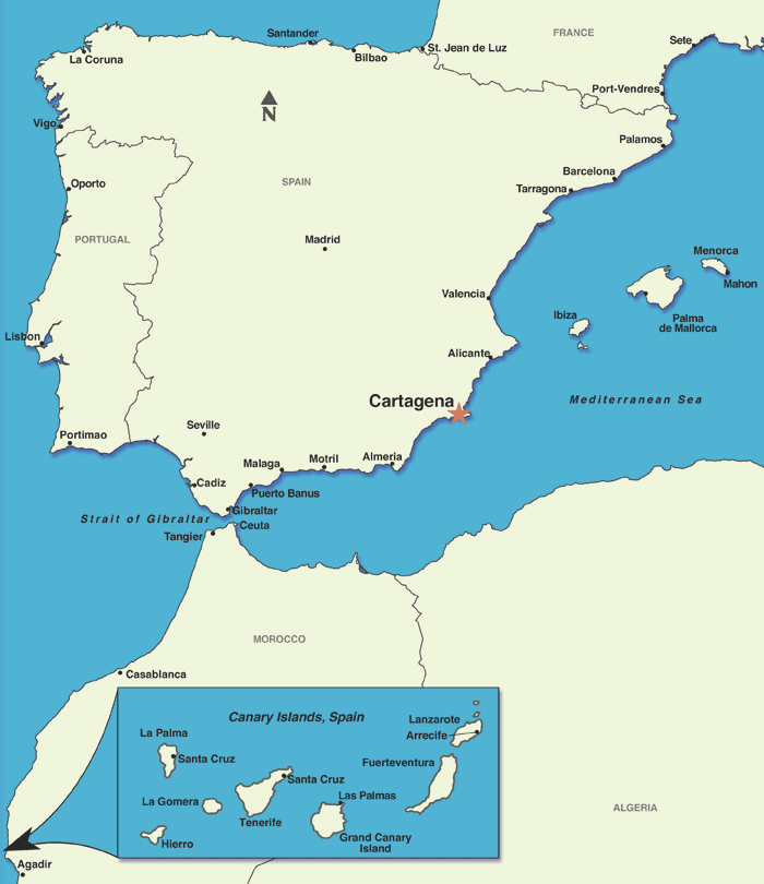 Cartagena, España Map