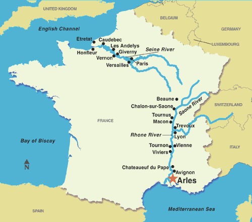 mapa francia arles Arlés, Francia   Cruceros en oferta, Cruceros de última hora 