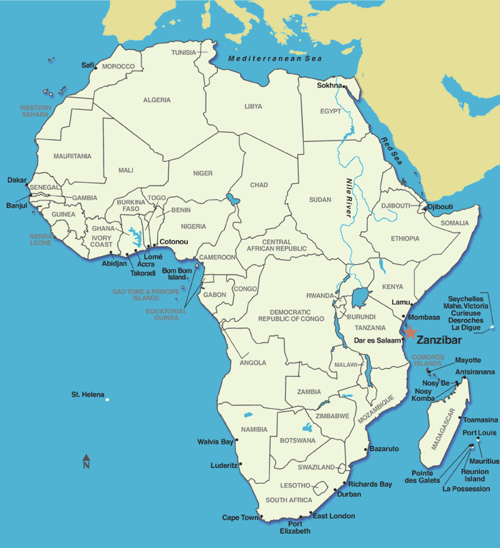 zanzibar sur carte du monde Zanzibar, Tanzanie   Remise Croisières, Croisières de dernière 