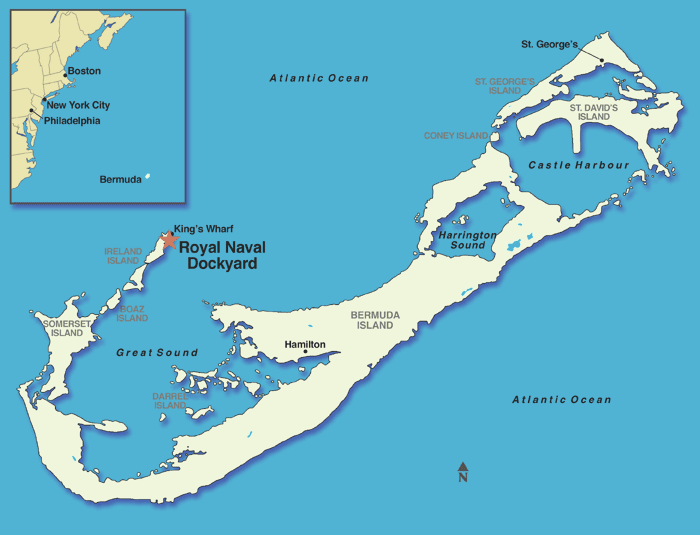 map of bermuda cruise port