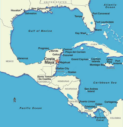 puerto costa maya mexico map Royal Caribbean Cruises Royal Caribbean Cruise Cruises With puerto costa maya mexico map