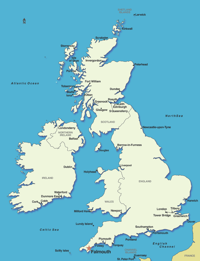 Map Of Falmouth Cornwall Falmouth (Cornwall), England